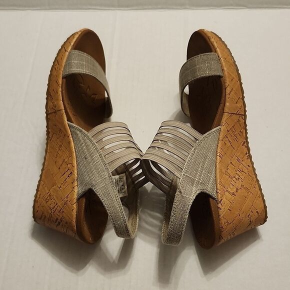 SKECHERS LUXE FOAM WOMEN’S BEVERLEY SHEER GLOW WEDGE SANDAL - Picture 14 of 16